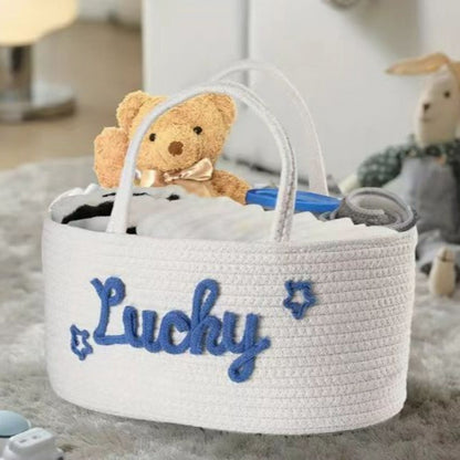Handwoven Cotton Storage Basket with Detachable Design