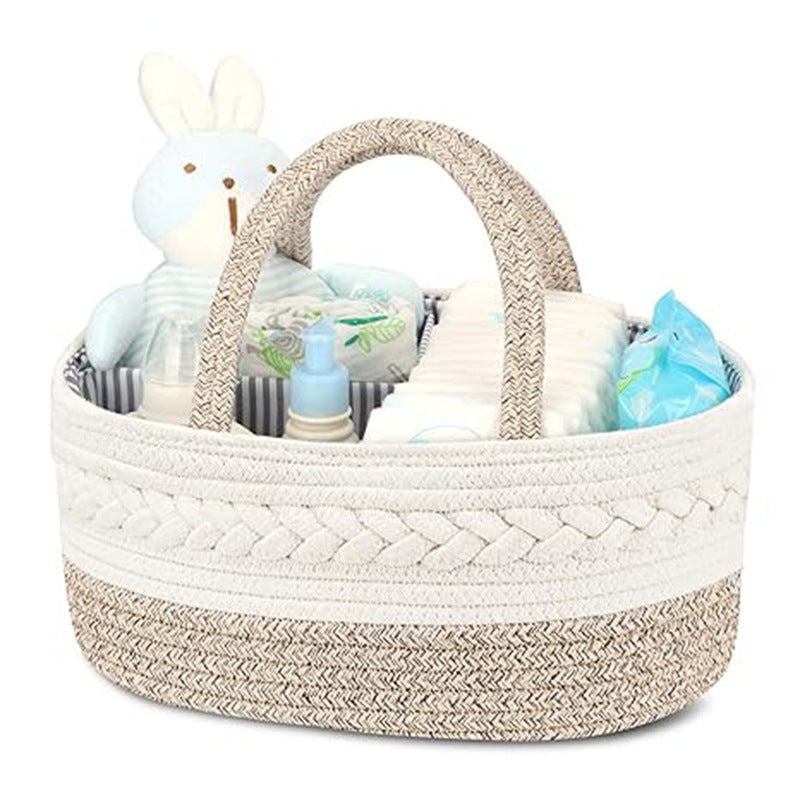 Handwoven Cotton Storage Basket with Detachable Design