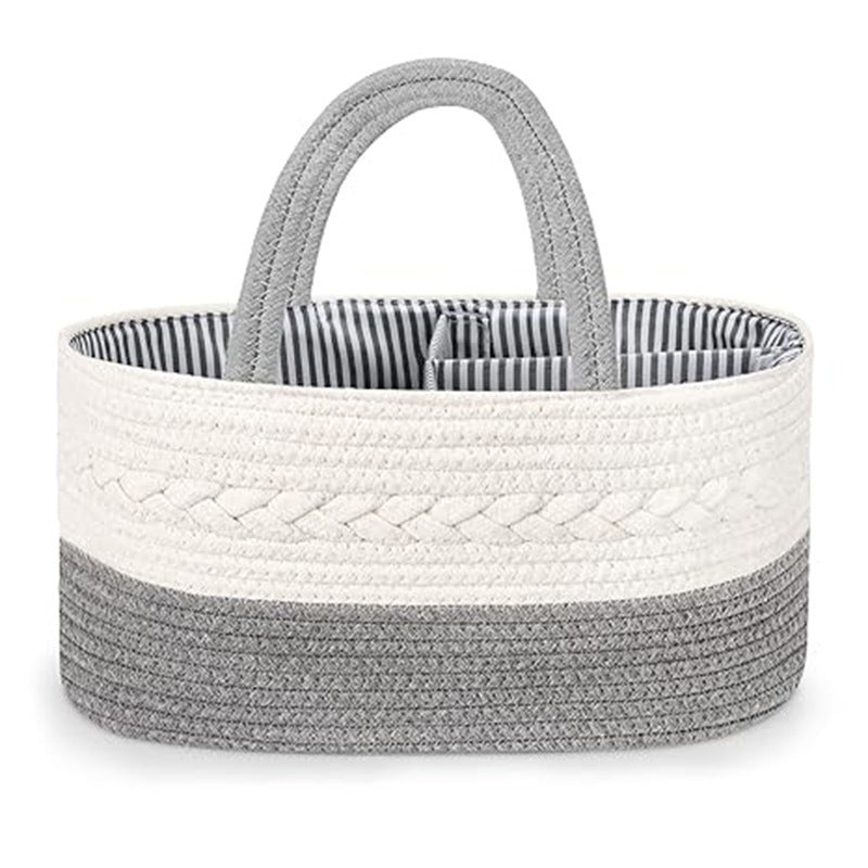 Handwoven Cotton Storage Basket with Detachable Design