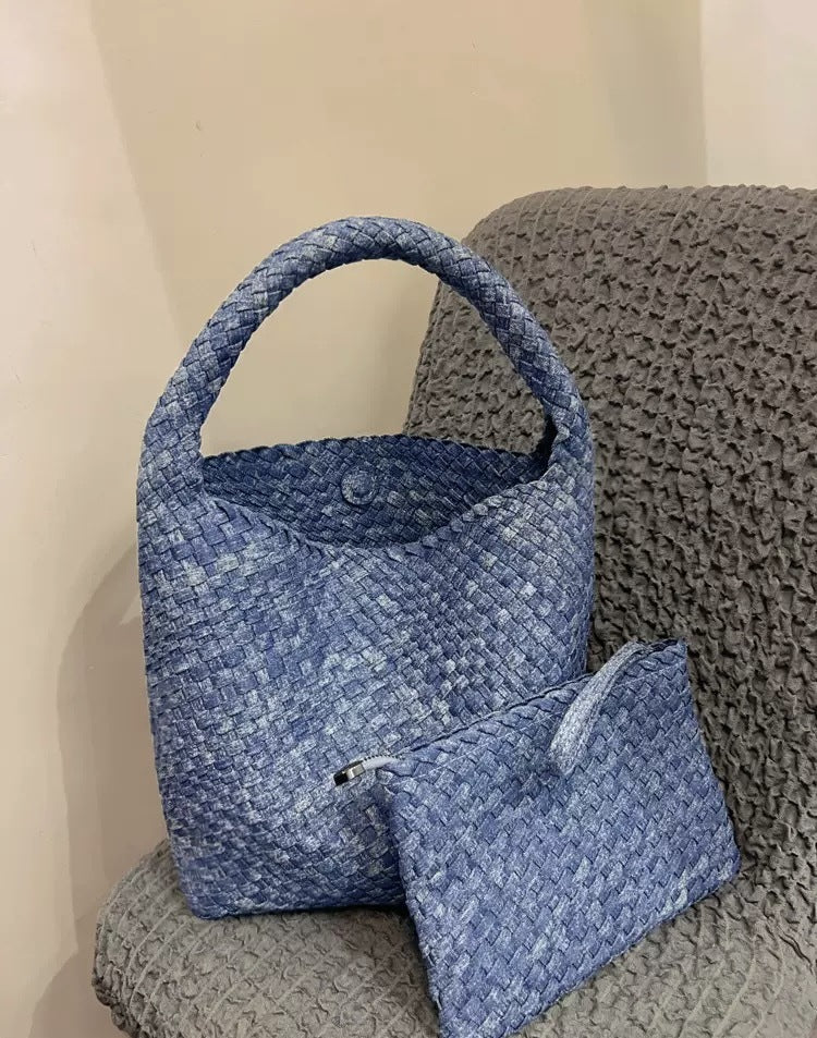 Handwoven Cowhide Tote Bag