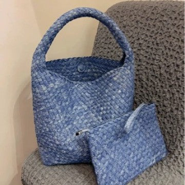 Handwoven Cowhide Tote Bag