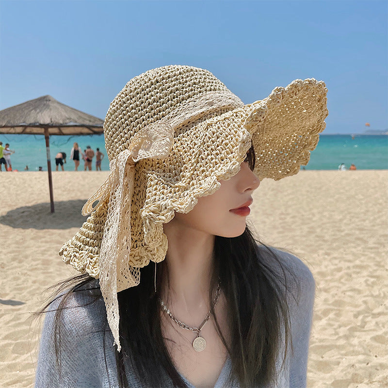Handwoven Crochet Straw Sun Hat