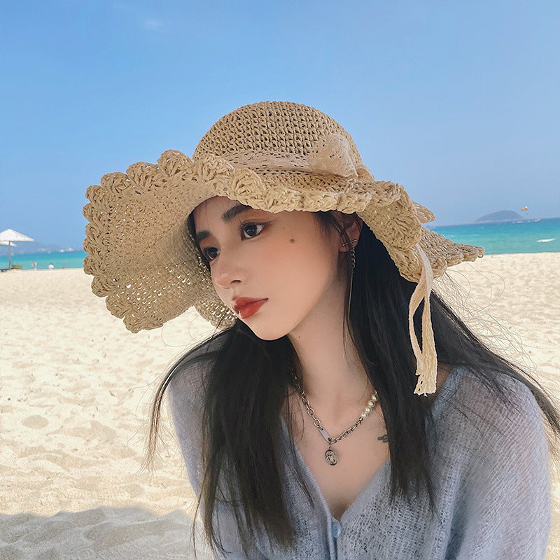 Handwoven Crochet Straw Sun Hat