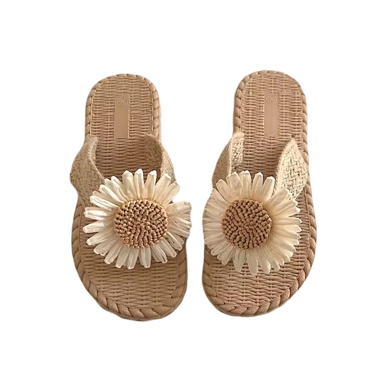 Handwoven Daisy Hemp Flip-Flops