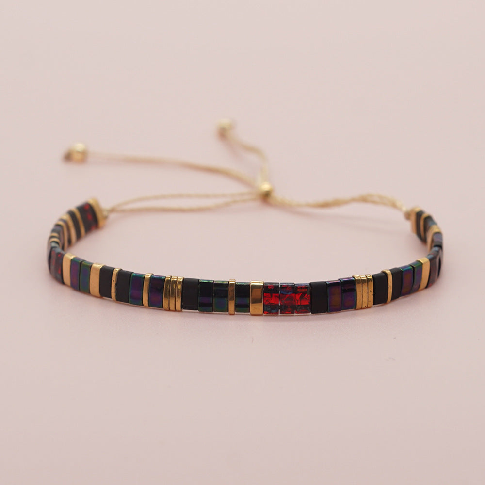 Handwoven Ethnic Glass Bead Bracelet