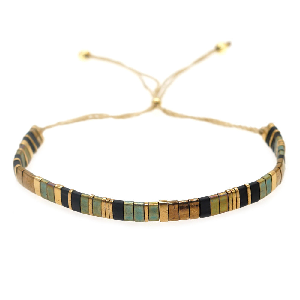 Handwoven Ethnic Glass Bead Bracelet
