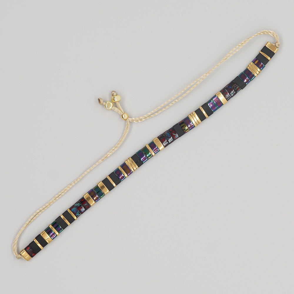 Handwoven Ethnic Glass Bead Bracelet