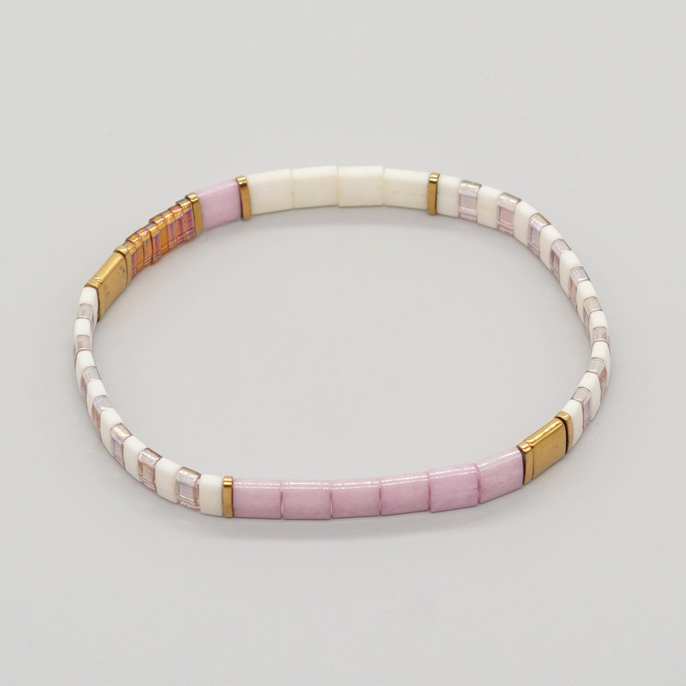 Handwoven Glass Bead Geometric Bracelet