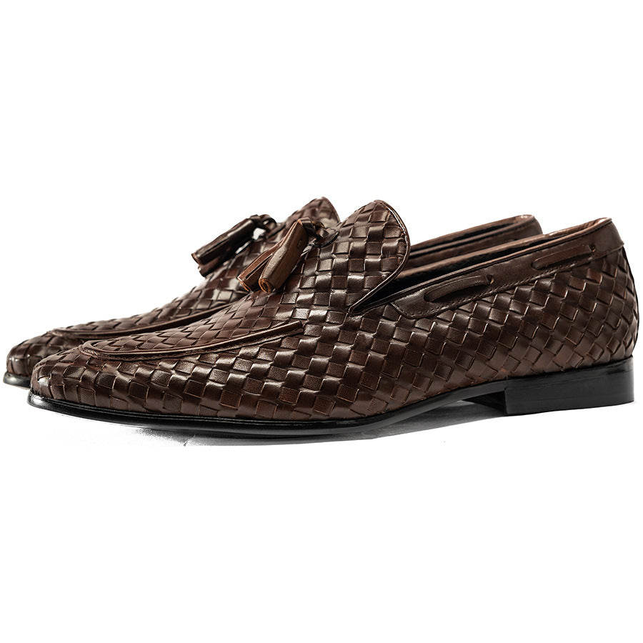 Handwoven Leather Tassel Loafers