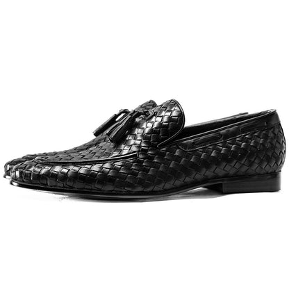 Handwoven Leather Tassel Loafers