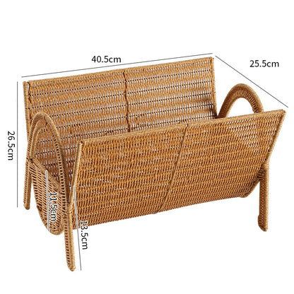 Handwoven Magazine Storage Rack Floor Bookshelf
