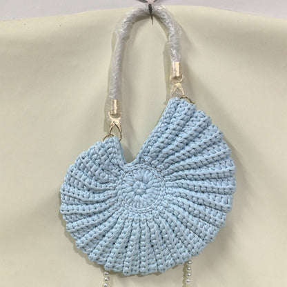 Handwoven Pearl Chain Shell Satchel