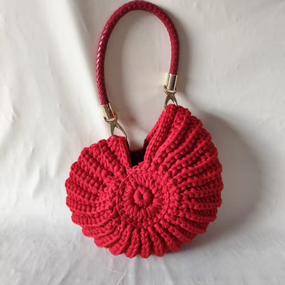 Handwoven Pearl Chain Shell Satchel