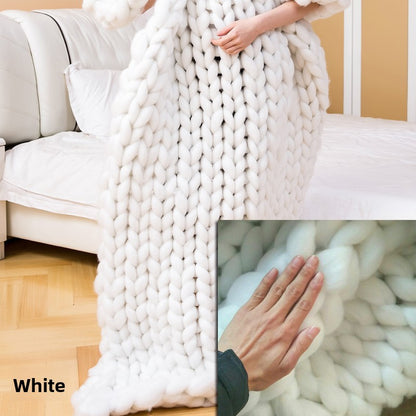 Handwoven Polyester Knit Throw Blanket
