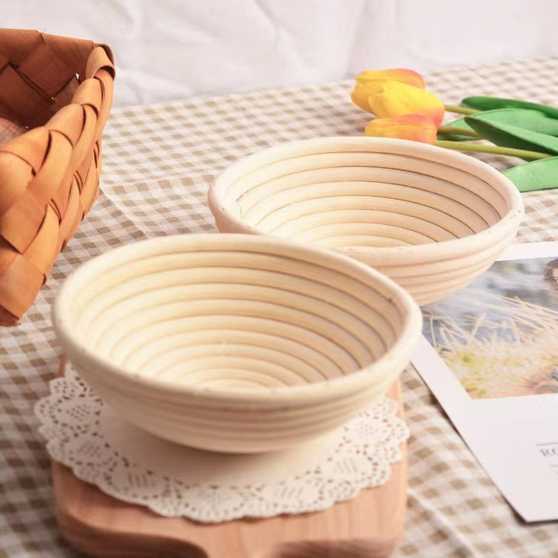 Handwoven Rattan Fermentation Basket with Cloth Cover