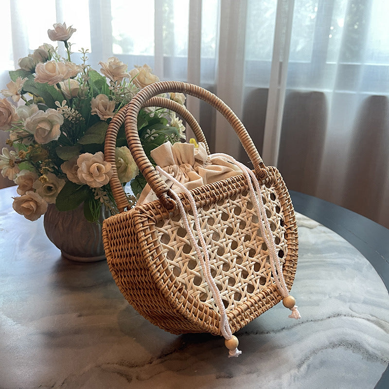 Handwoven Rattan Handbag