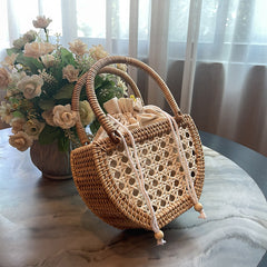 Rattan white bag