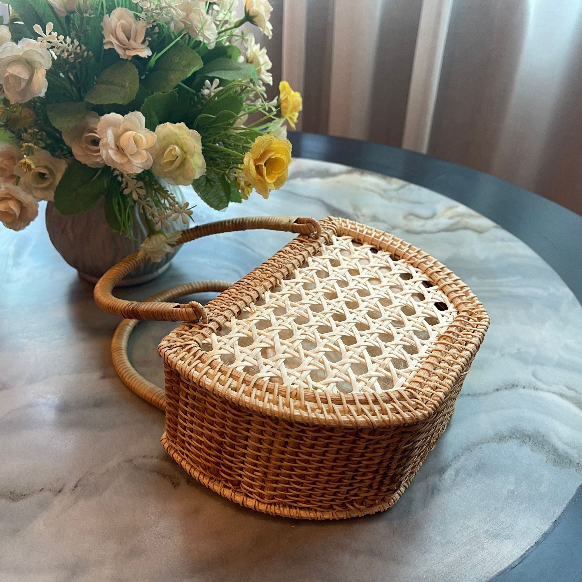 Handwoven Rattan Handbag