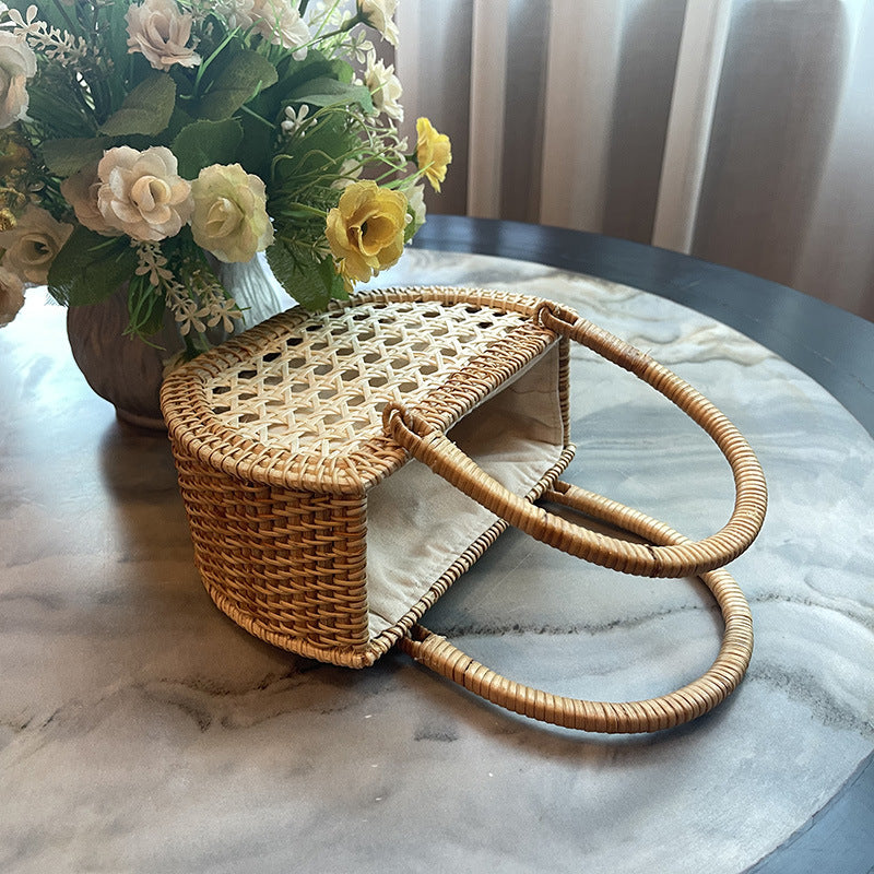 Handwoven Rattan Handbag