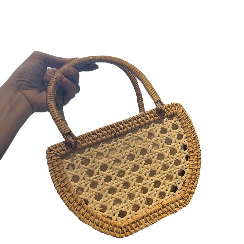 Handwoven Rattan Handbag