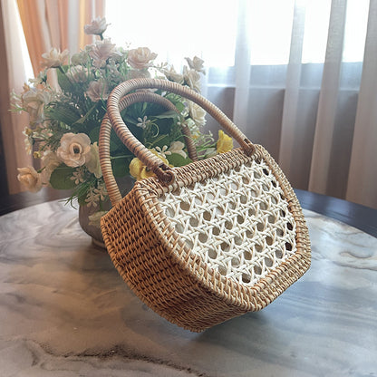 Handwoven Rattan Handbag