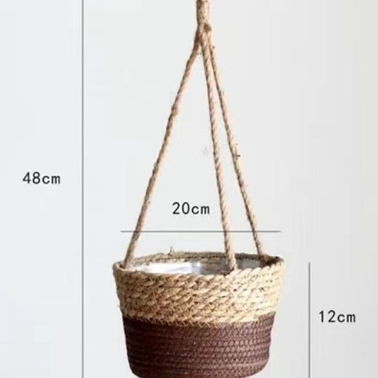 Handwoven Rattan Hanging Plant Basket