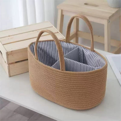 Handwoven Storage Basket with Removable Compartments