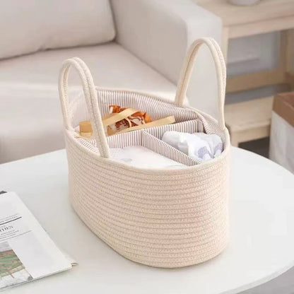 Handwoven Storage Basket with Removable Compartments