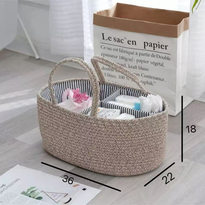 Handwoven Storage Basket with Removable Compartments