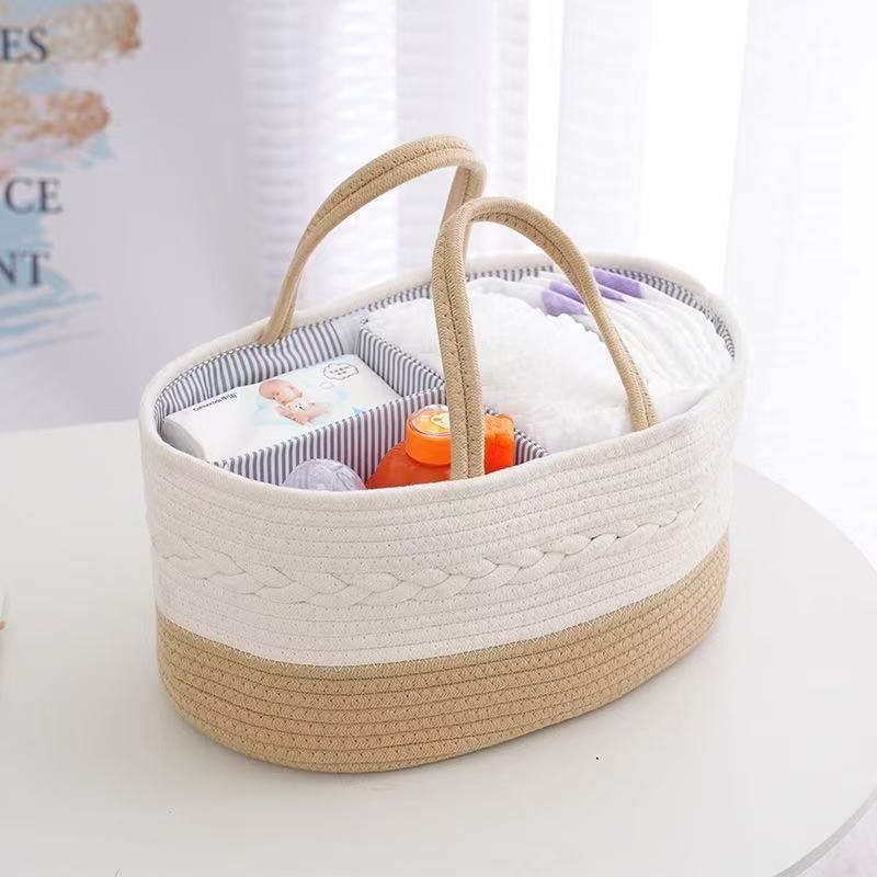 Handwoven Storage Basket with Removable Compartments