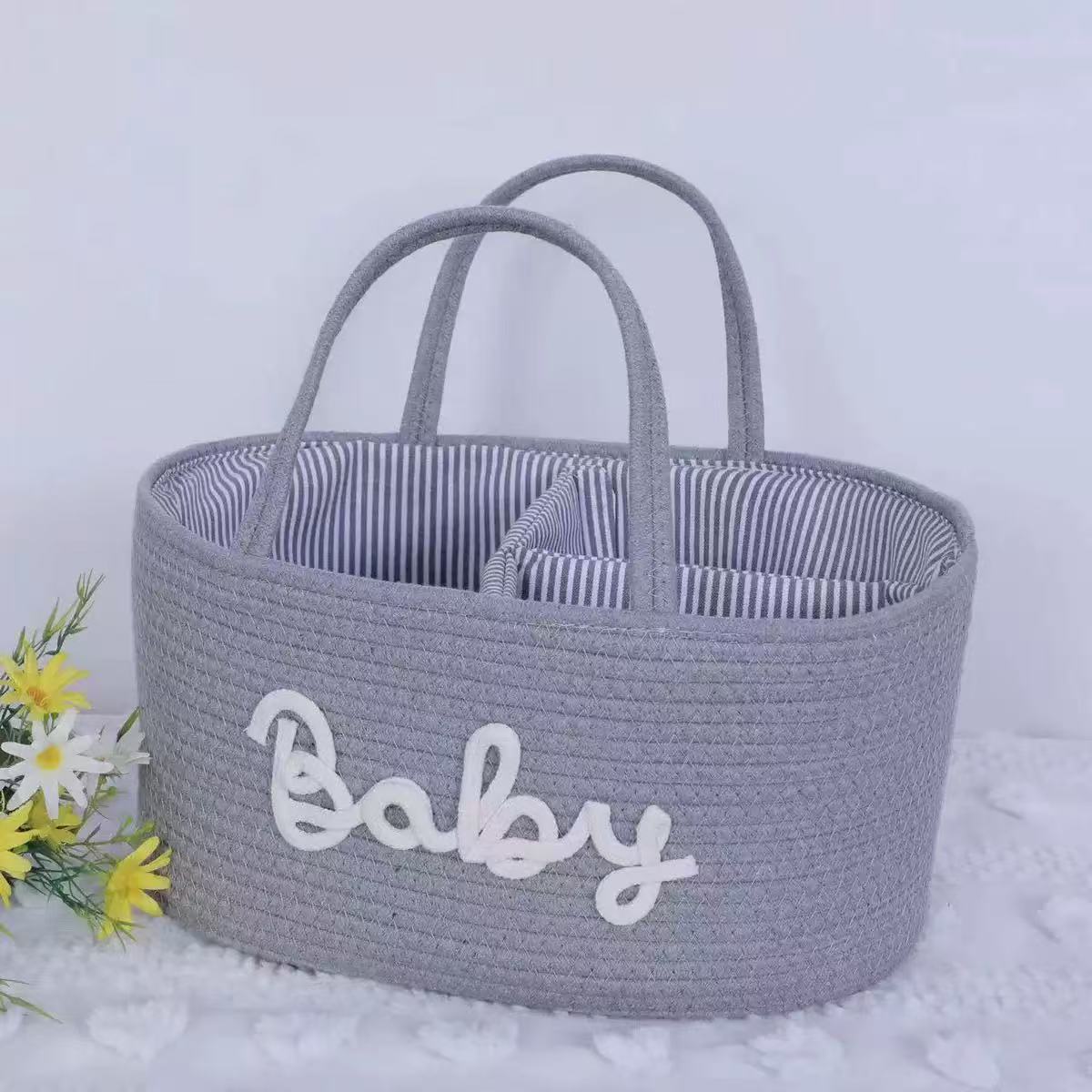 Handwoven Storage Basket with Removable Compartments
