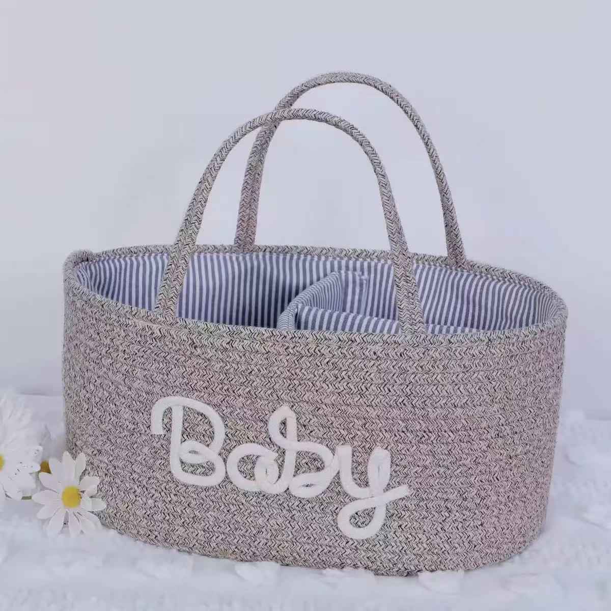 Handwoven Storage Basket with Removable Compartments
