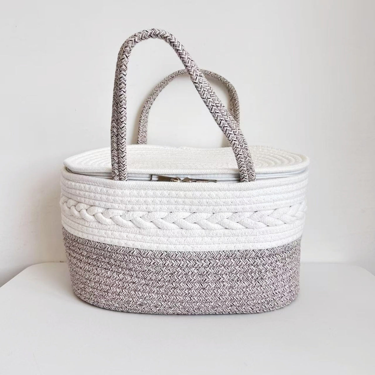 Handwoven Storage Basket with Removable Compartments