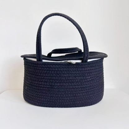 Handwoven Storage Basket with Removable Compartments