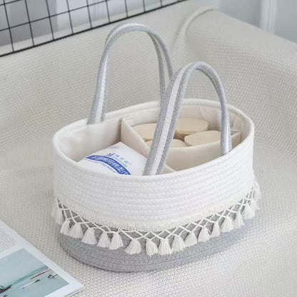 Handwoven Storage Basket with Removable Compartments