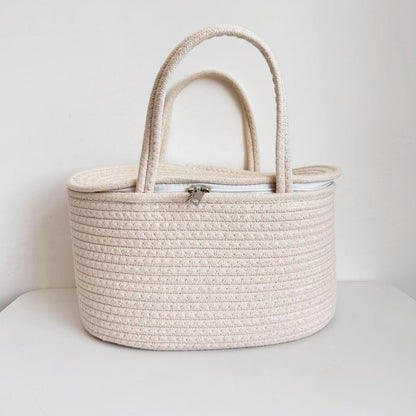 Handwoven Storage Basket with Removable Compartments