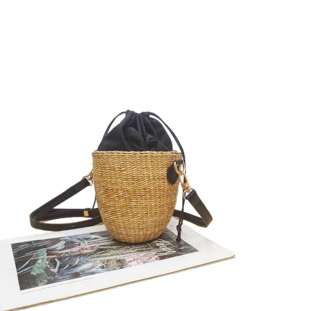 Handwoven Straw Bucket Bag