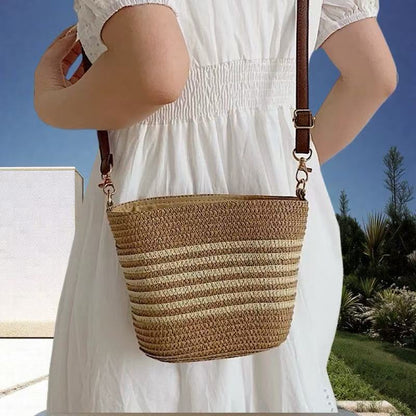 Handwoven Straw Crossbody Bag