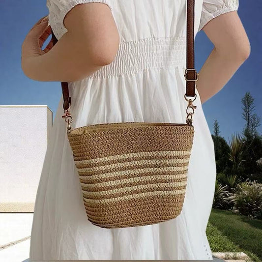 Handwoven Straw Crossbody Bag