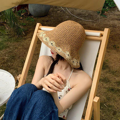 Handwoven Straw Sun Hat for Women