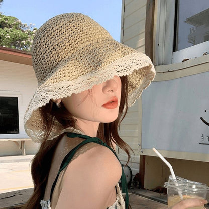 Handwoven Straw Sun Hat for Women