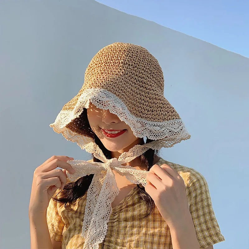Handwoven Straw Sun Hat for Women