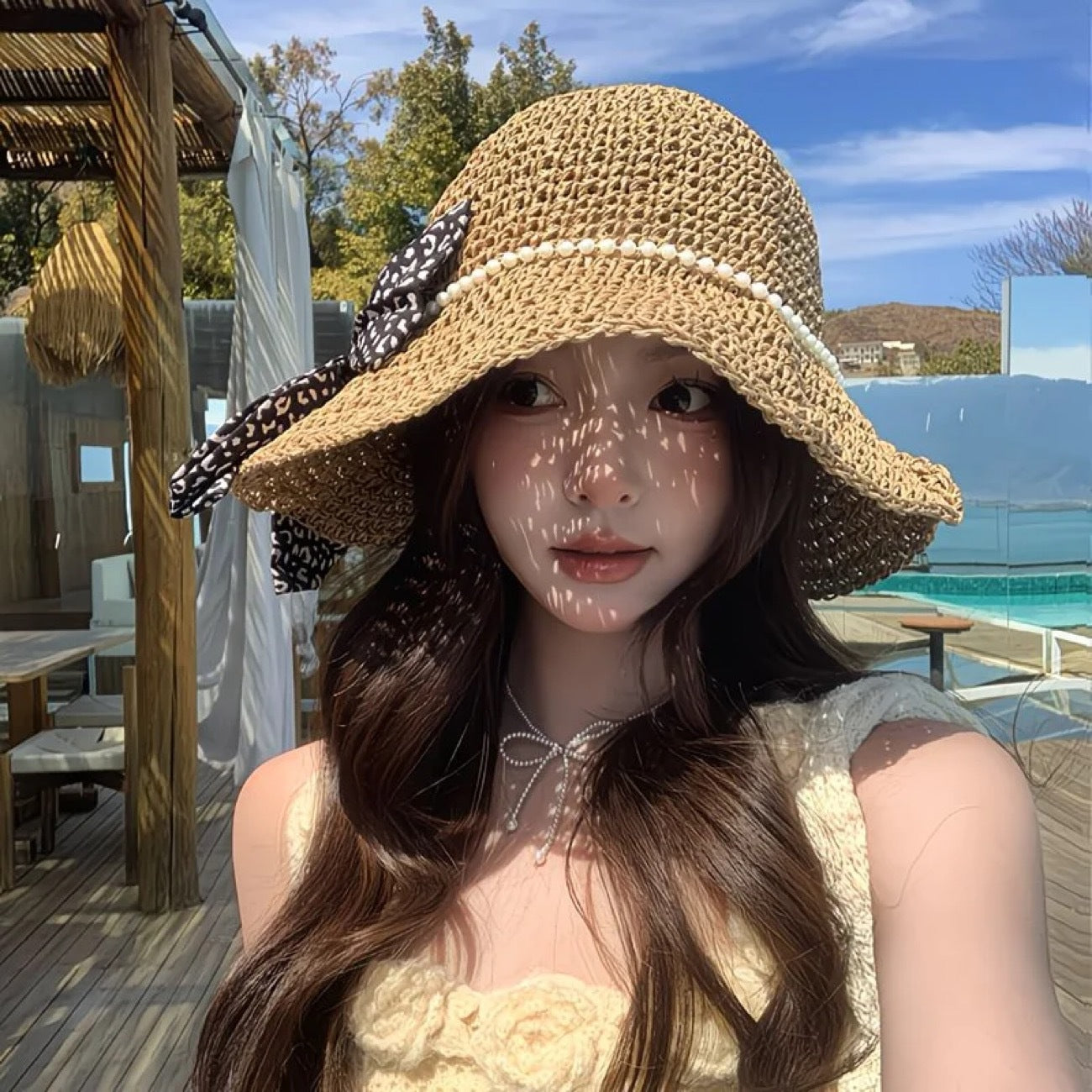 Handwoven Straw Sun Hat for Women