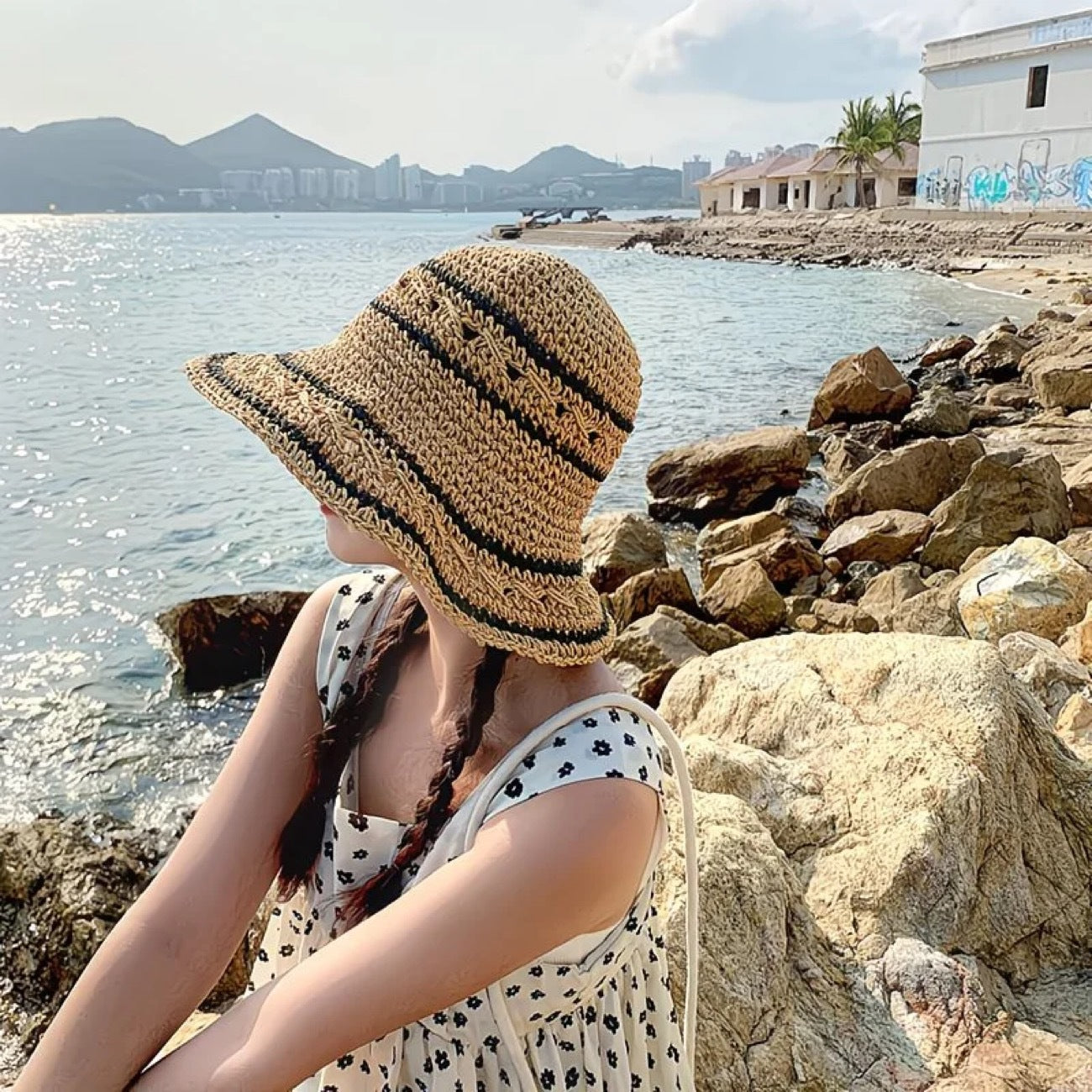 Handwoven Straw Sun Hat for Women