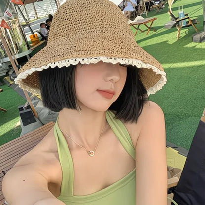 Handwoven Straw Sun Hat for Women