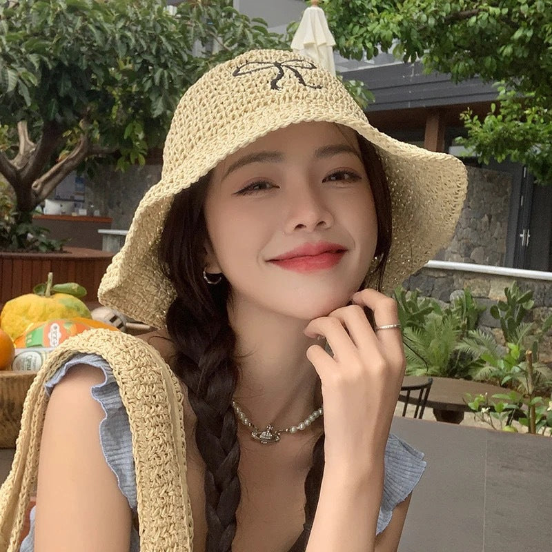 Handwoven Straw Sun Hat for Women