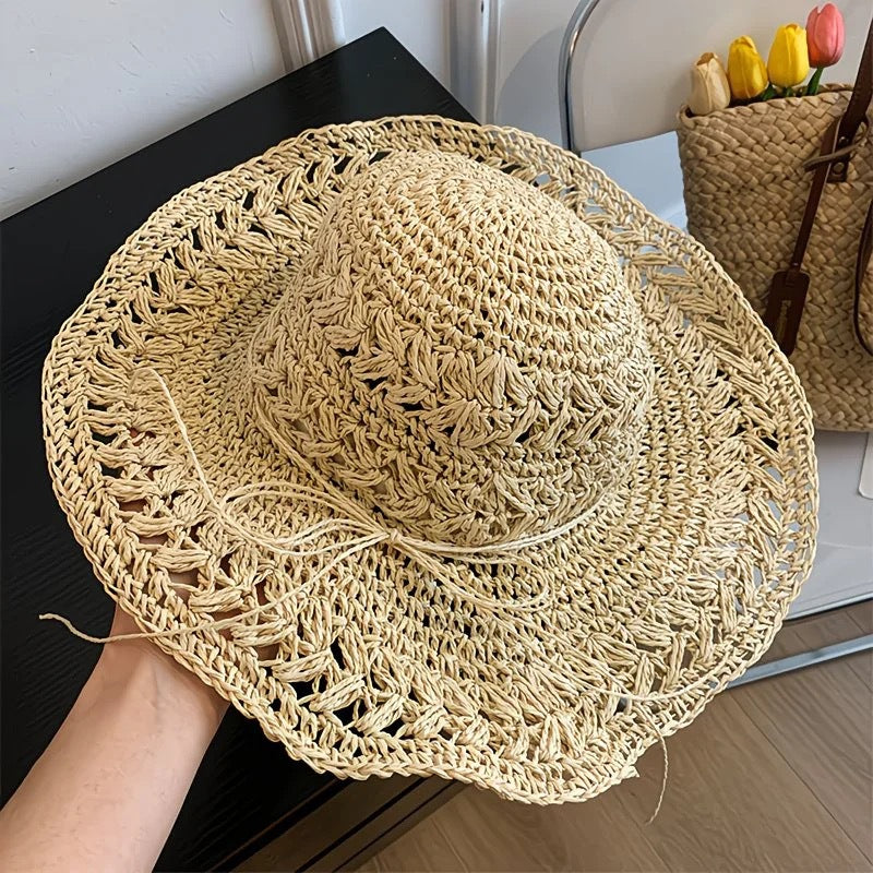 Handwoven Straw Sun Hat for Women