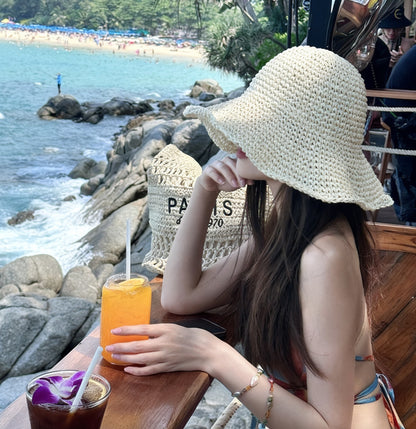 Handwoven Straw Sun Hat for Women