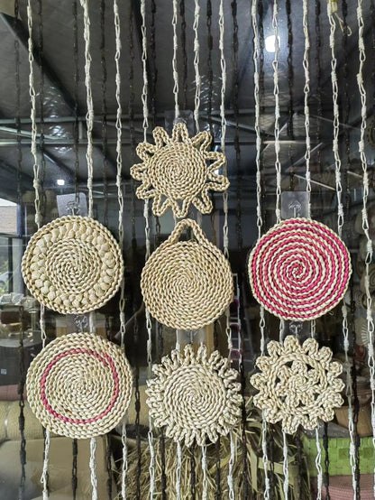 Handwoven Straw Wall Decor Nordic Hanging Ornament