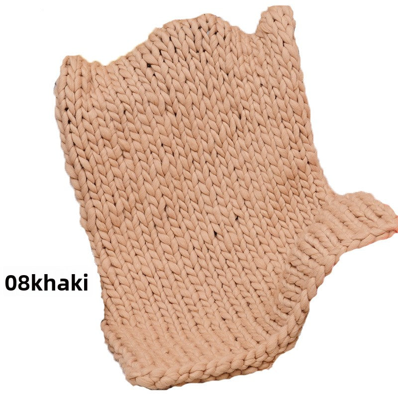 Handwoven Thick Yarn Knitted Blanket